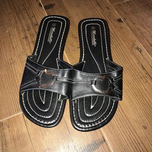 Marchelli Black with Silver Heart Sandals